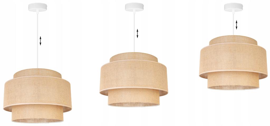 Hanging Lamp, Ceiling Chandelier, Lampshade, Boho Juta