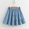Schleifenförmiger Midirock für Damen Sommer Neu High Waist A-Linie Kuchen Denimrock