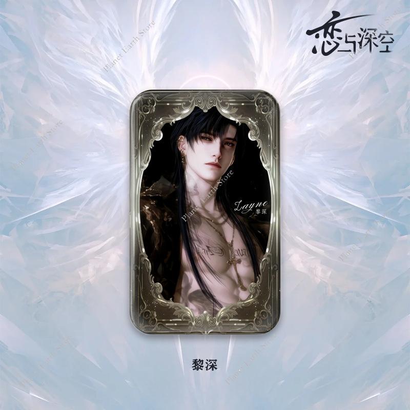 2025 1/4Pcs Love and Deepspace Sylus Rafayel Zayne Xavier Anime Square Badge Emblem Zinc Alloy Feather Brooch Cartoon Gifts