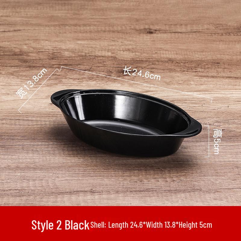 

Double Ear Imitation Porcelain Cheese Baked Rice Bowl - High-Temperature Resistant Rectangular Melamine for Oven Use
