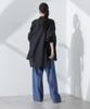 Nano Universe Linen Basic Wide F Anti-Smell Shirt, Women's, 010, Black, 673-5120309