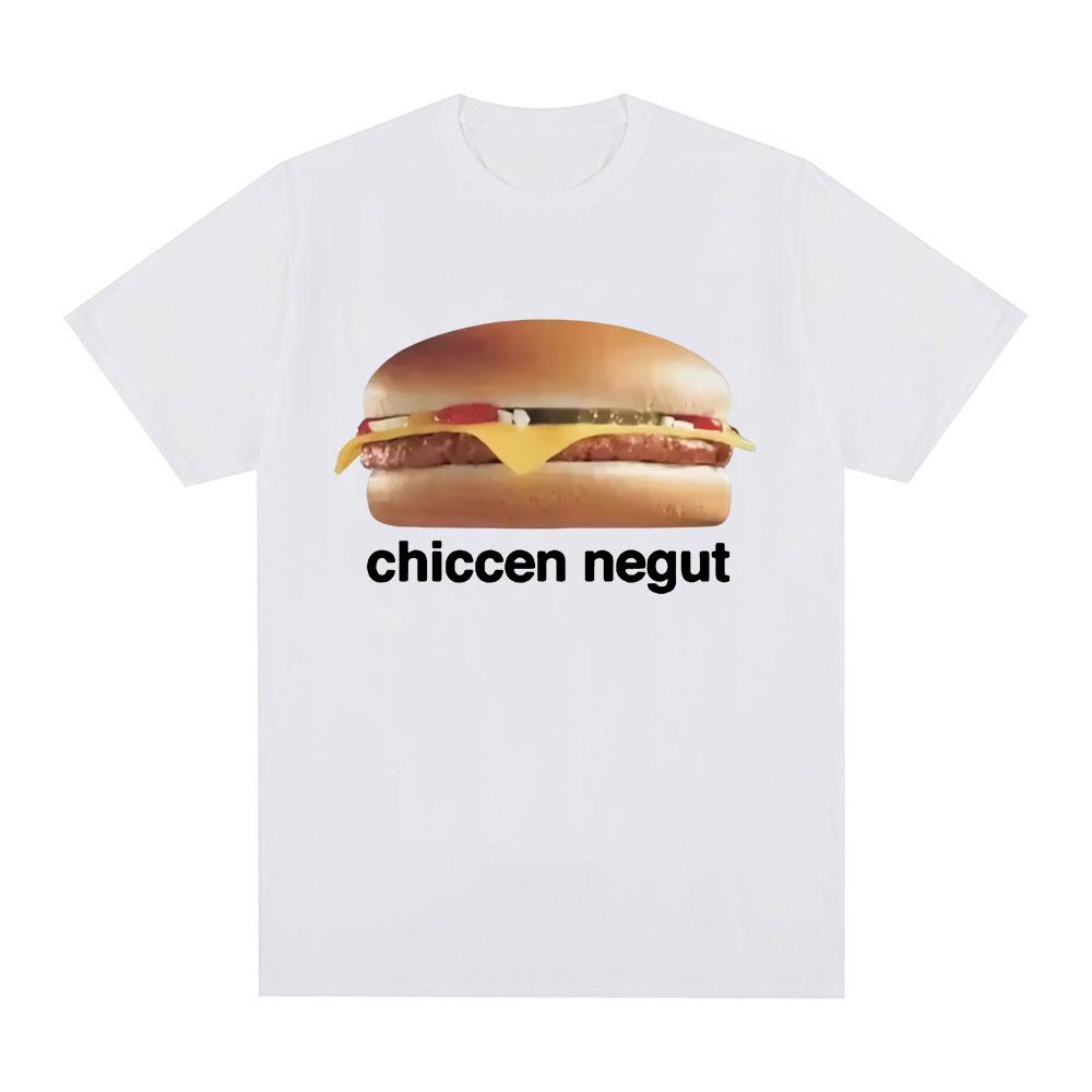 Chiccen Negut Funny Meme Graphic T Shirt Fashion Loose Short Sleeve T Shirts Men Women Clothing Casual Cotton Oversized T-shirts