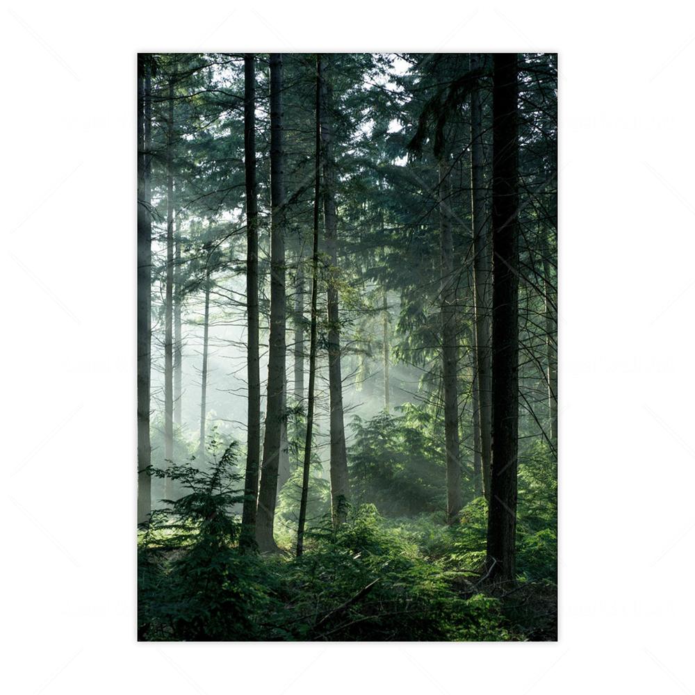 Foggy Forest Wall Art Canvas Painting Scandinavian Poster and Print Nature Landscape Nordic Decoration Picture Modern Home Decor