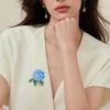 Elegant Hydrangea Enamel Flower Brooch For Women Alloy Jewelry Accessory Gift