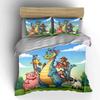 Dragon and Farm Animal Friends Bedding Duvet Cover Set  (1*Duvet Cover 2*Pillowcases, without duvet insert)