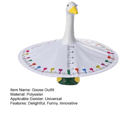 Funny Back To School Porch Goose Outfits for 23" High Cement or Plastic Goose Statue Cute Ruler Cape Garden Goose Costume for Outdoor Lawn Yard Decor