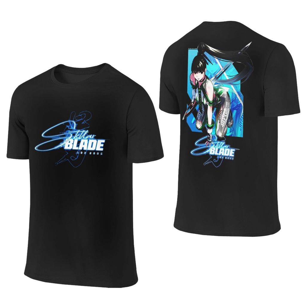 Oversized T-Shirt Stellar Blade Video Game Fans 100% Cotton T-Shirts Leisure Tee Shirt for Male Summer Y2K Short Sleeve Tops