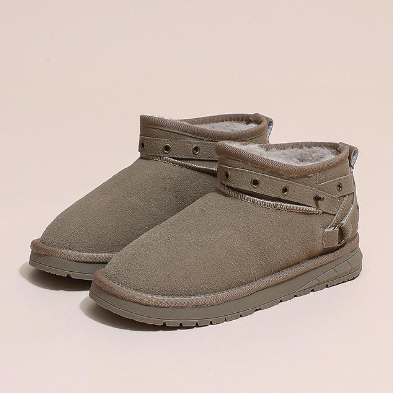 Women Flats Shoes Fur Loafers Women Winter Cotton Shoes Non-slip Warm Snow Boots Slip-on Plush Slippers Moccasins Ladies Shoes