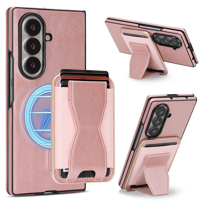 Bracket Magnetic Card Bag Suitable for Samsung Zfold1 Mobile Phone Case with Card Slot galaxyZflod1 Magnetic Zflod1