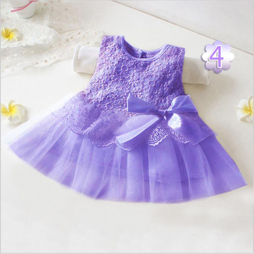 Children Baby Girls  Princess Bowknot Sleeveless Grenadine Clothes Dresss