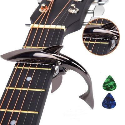 Imelod Zinc Alloy Guitar Capo Shark Capo for Acoustic Electric Good Hand Fretless Buzz and Durable & Guitar, Feeling, (Black)