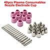 40PCS Plasma Torch Parts Kit Compatible with For LTP5000D LTP6000 Nozzle Electrode Cup Set Copper Substrate Only