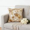 Soft Short Plush Cushion Cover Gold Moon Ethnic Festival Print 45x45cm Standard Size for Home Decoration