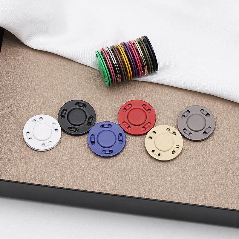 Colored Metal Buttons with Strong Magnetic Snaps - Ultra-Thin, Invisible Fastening, Ideal for Coats and Concealed Use