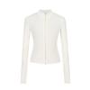 Dames Herfst- en Wintermode Temperament Amerikaanse Hottie Dubbele Rits Jas Opstaande Kraag Slanke Taille Vest Top