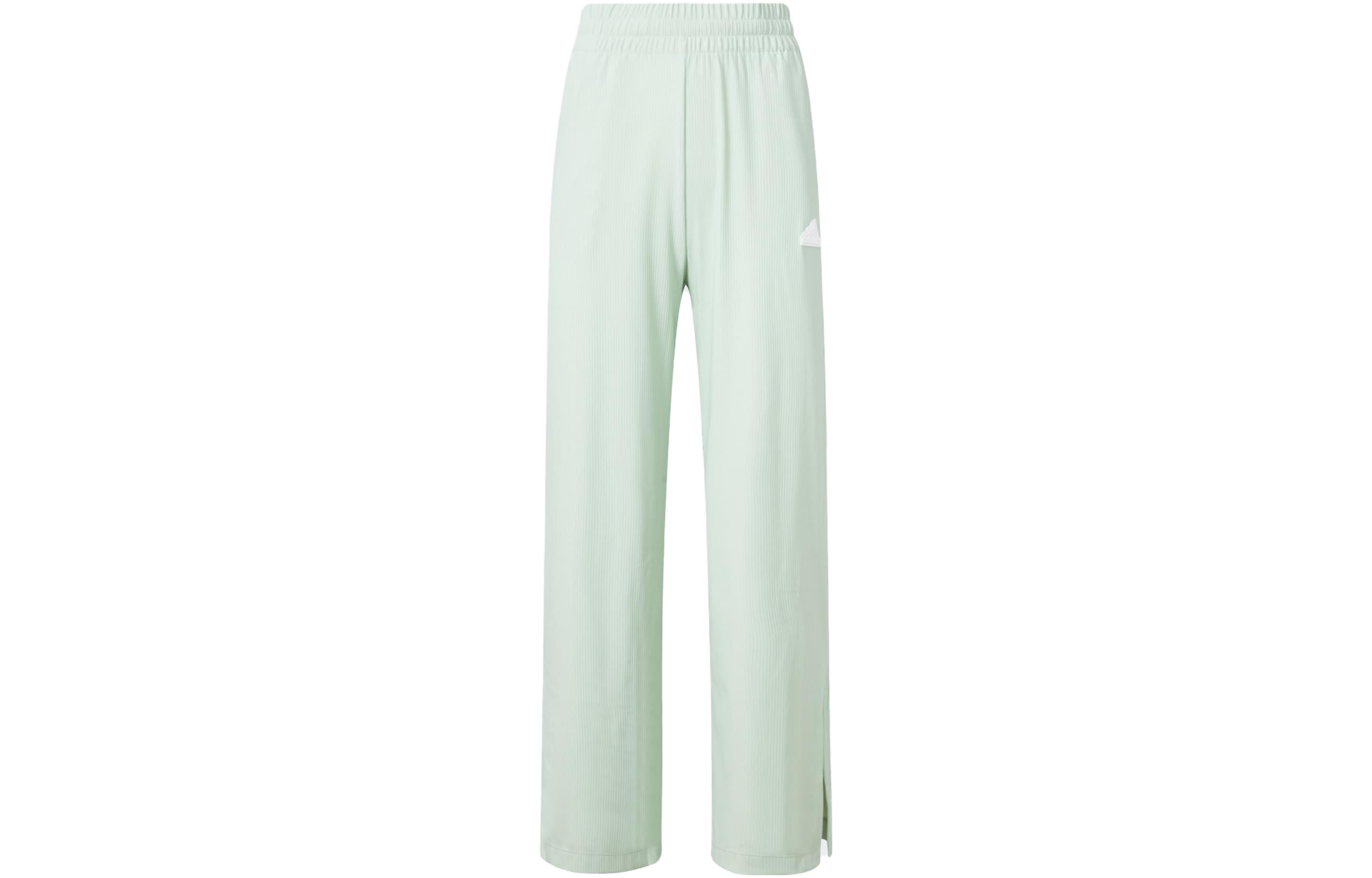 Adidas Casual Pants Women s Linen Green Moderate Straight Fit Pants IT4351 XL