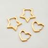 Youthway Classic Style Cute Stylish  Gold Plated Dainty Polished Hollow Star Heart Earrings Anti Allergic Women Jewelry Daily