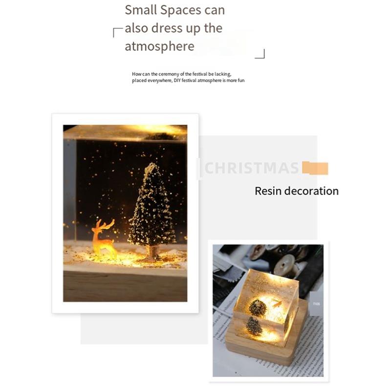 M-Modern-Table Art Deco Cube Christmas Tree Figurines Interior Room Table Glow Decorated Gifts