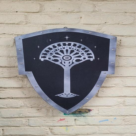 

White Tree of Gondor Shield Handmade Fantasy Wall Decor Cosplay Prop