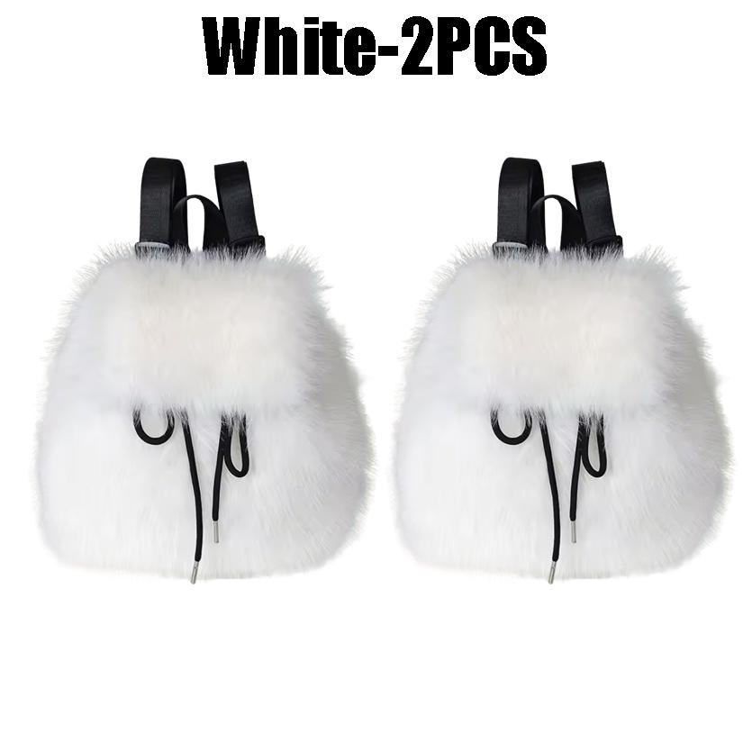 New Faux Fox Fur Backpack 2025 Womens Drawstring Flap with Magnetic Closure Large Capacity School Bookbag Casual Use
