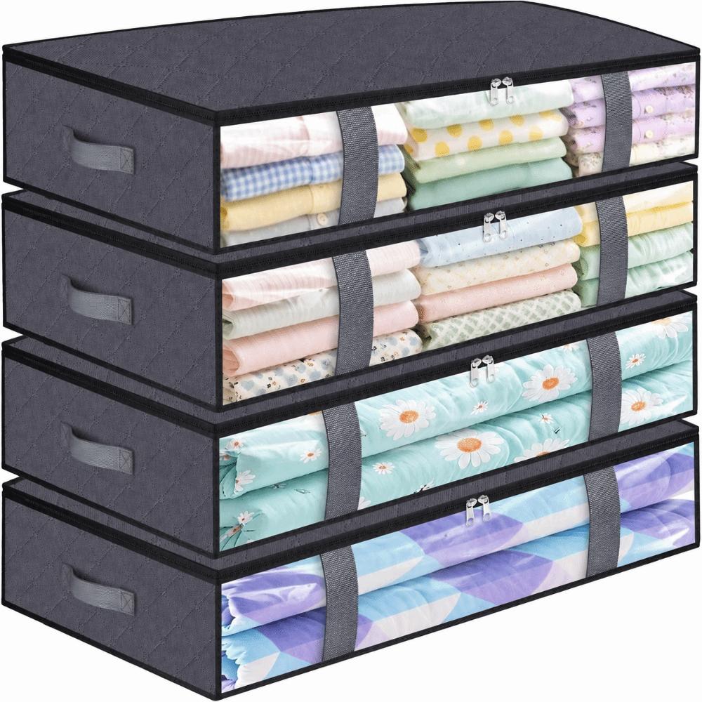 Space-Saving Under Bed Storage Containers Durable Fabric Shoe Storage Organizers For Home Storage