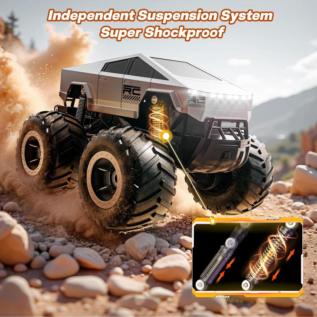 Remote Control Car Off-Road Pick-up Truck, 4WD Amphibious RC Trucks Toy RC Cars for All Terrain, 1:16 Scale Hobby Monster Truck