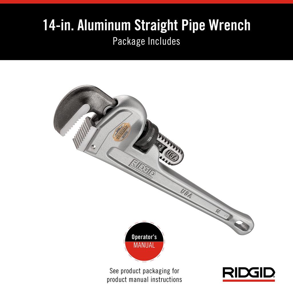 Rigid Aluminum Straight Pipe Wrench 350mm 814