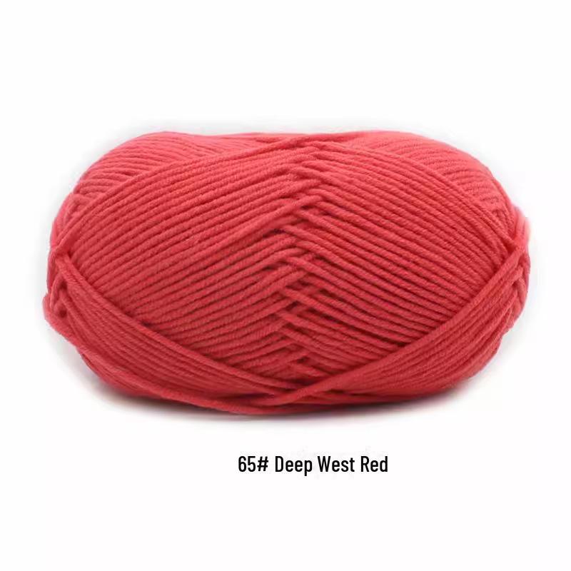 4 Strands Medium Thick Milk Cotton Yarn for Hand-Woven Baby Projects