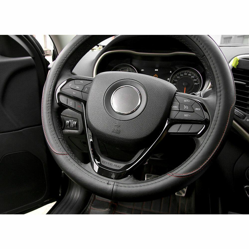 Steering Wheel Trim Cover Decor for for 14-20 Jeep Cherokee Grand Cherokee Black