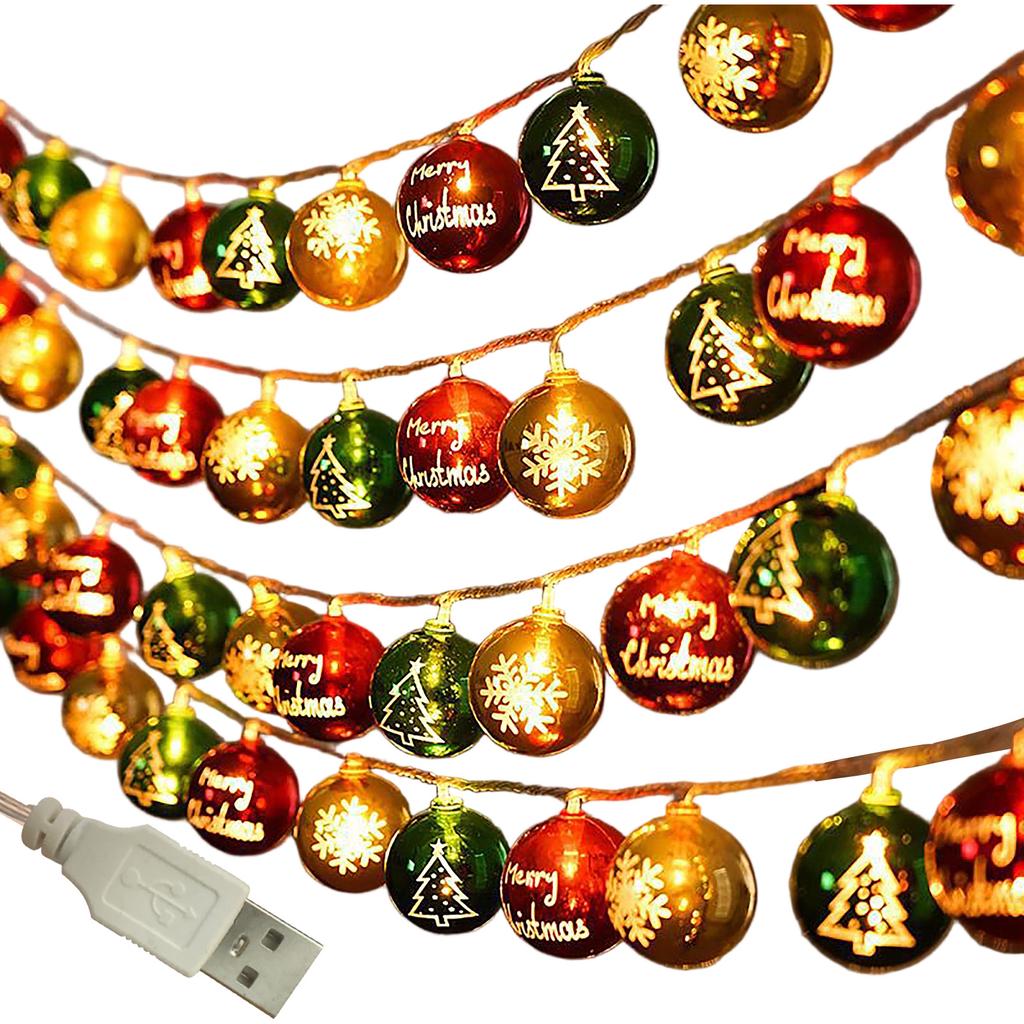 1.5M 10-Light Christmas String Lights for Holiday Decorations