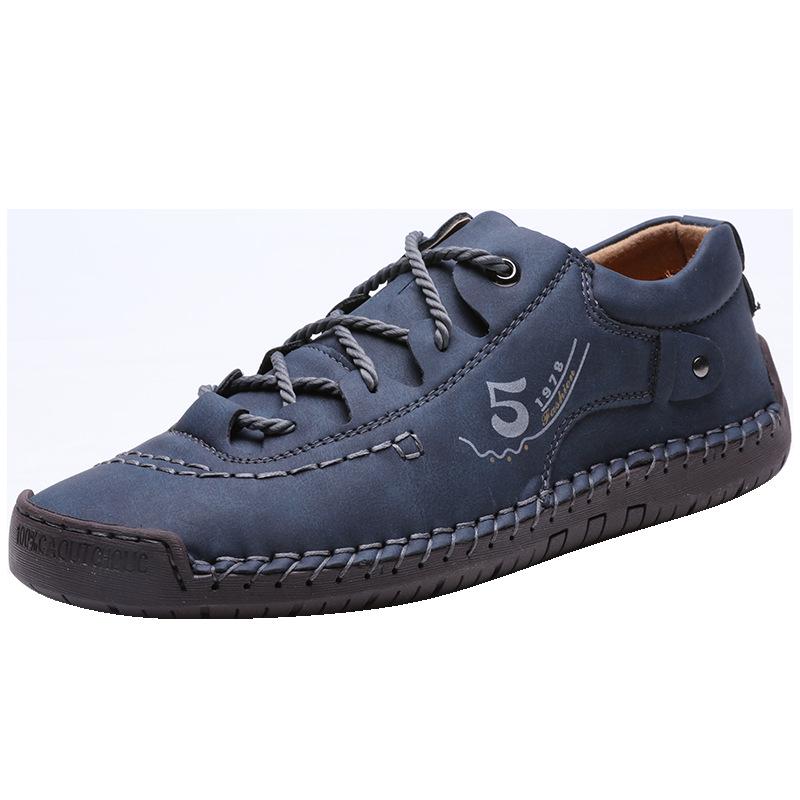 Men s Handmade Comfortable Plus Size Leather Shoes for All Seasons 41 синий
