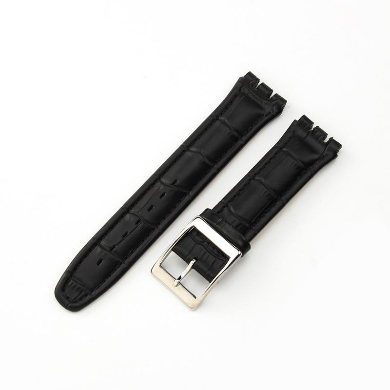 17mm 19mm Äkta Läder Klockarmband för Swatch YCS YAS YGS Armband Spänne Armband Män Sport Vattentätt Klockarmband