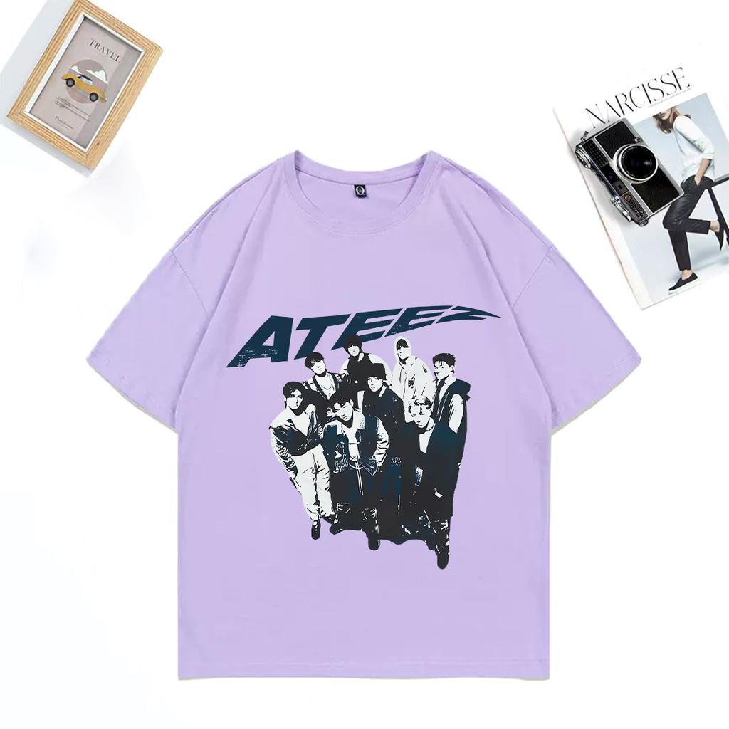 Retro Ateez 2025 World Tour In Fantasy Vintage T Shirt Unisex WOMEN Fashion Oversized 100 Cotton Tshirts Short Sleeve Unisex Tees