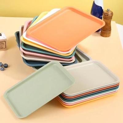 Plastic Rectangular Serving Tray Large Capacity Fruit Salad Tray  for Household