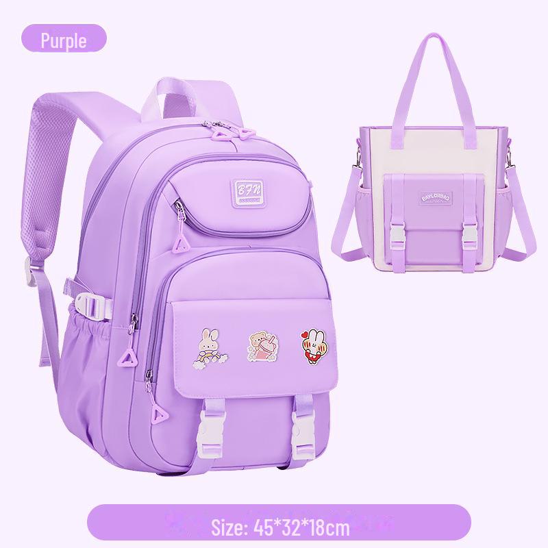 Large Capacity Backpack for Junior and Senior High School Students, Girls, Grades 3-6-9 with Burden-Reducing Design