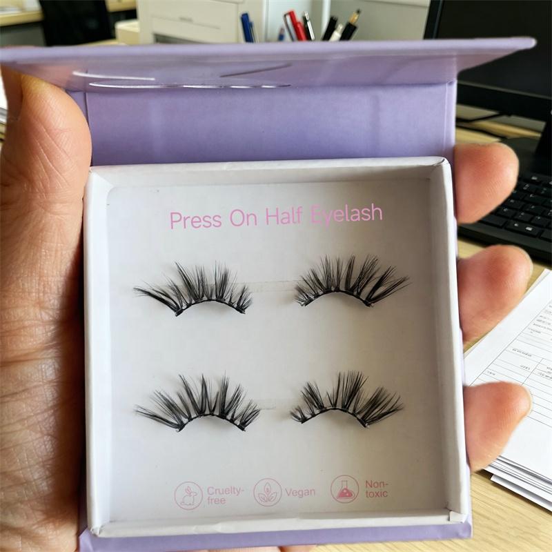 3D Effect Natural False Eyelashes Daily Wear Press On Multipack Lightweight Full Strip Lashes Pre-Glued Half Eyelash