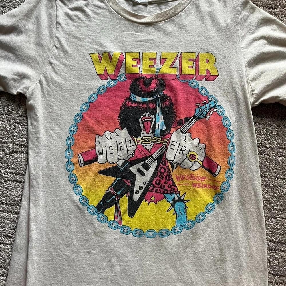 Футболка с туром группы Weezer, Базовая белая унисекс футболка с графикой Weezer для мужчин и женщин XXL