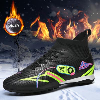 Winter Cotton New High-top Velvet Football Tf Broken Nails Lawn AG Nails Leather Foot Men's and Women's Training Shoes