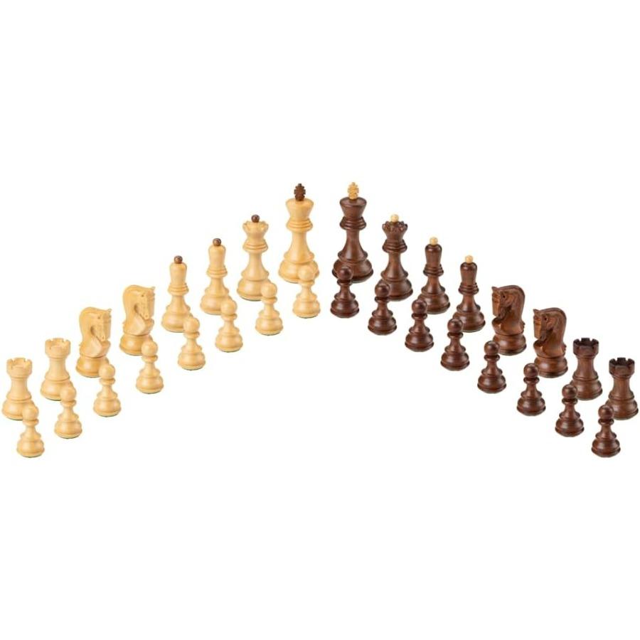 Premium Viktat Träschackspel med 3,75 tum. King Classic Europeisk Staunton-design med Akacia Boxwood-material Idealisk
