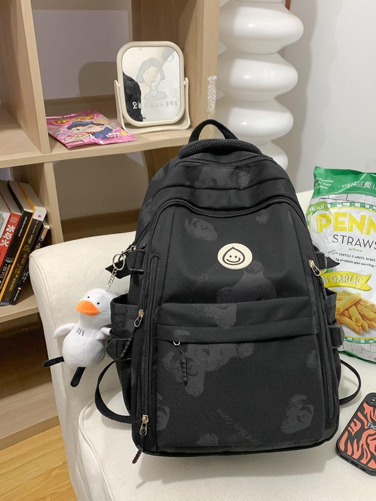 Unisex Large Capacity Fashionable Teddy Bear Print Backpack for Students and Travelers