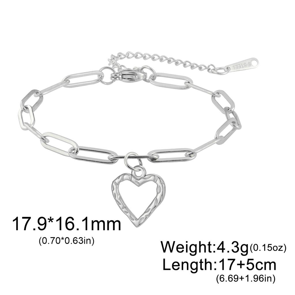 Heart Beads Charm Bracelet Stainless Steel Gold Double Layer Chain Bracelets Trendy Women Jewelry Mother's Day Gift