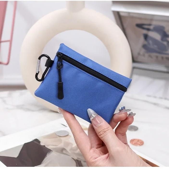 Canvas Mini Coin Purse Simple Zipper Kid Storage Pouch Money Pocket Solid Color Coin Key Bag Women Men Cute Wallet Mini Purse