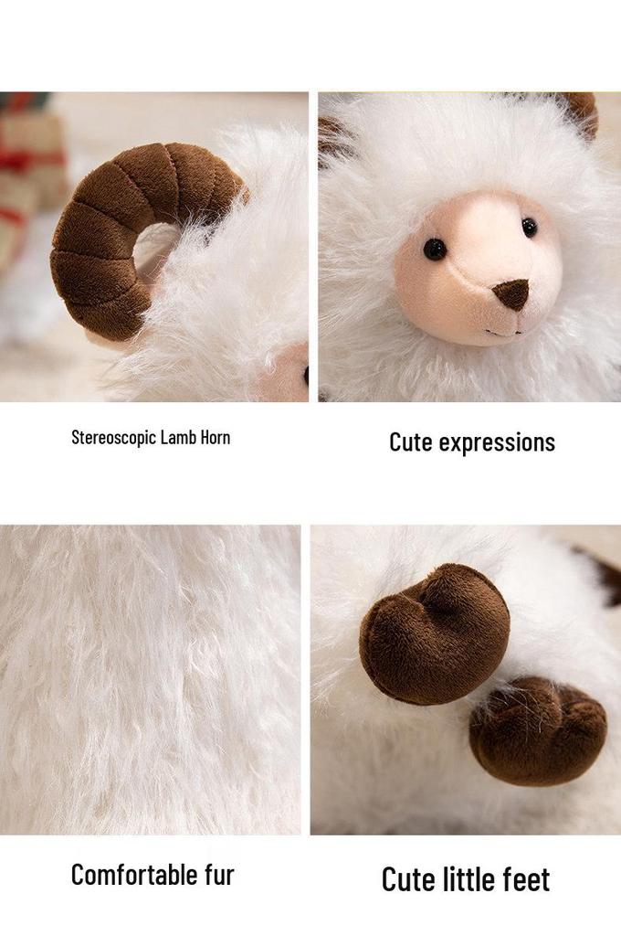 Year of the Sheep Meimei Plush Toy: Soft Sheep Doll Cushion for Kids