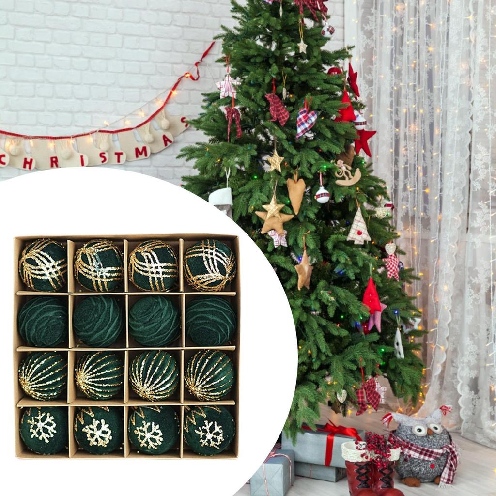 16x Christmas Balls Christmas Tree Baubles DIY Lightweight Shatterproof Party