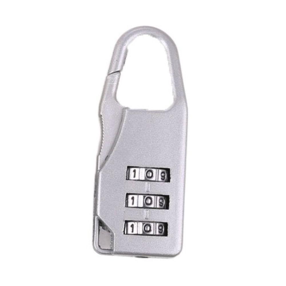 

Портативный мини-кодовый замок с 3-значным кодом, противоугонный замок, кодовый замок для чемодана, рюкзака серебряный
