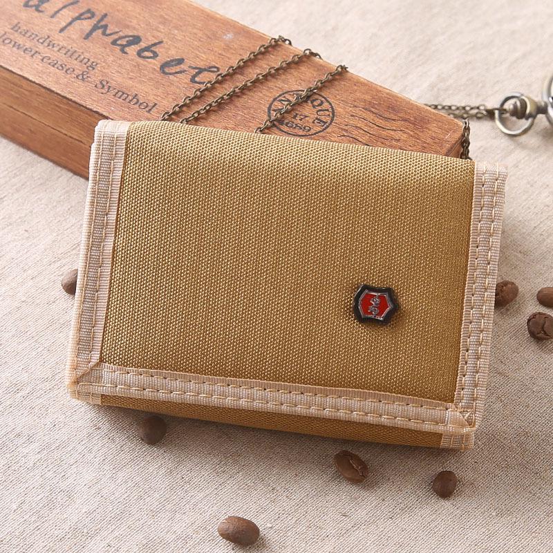 Men's 2025 Solid Color Korean Style Tri-fold Canvas Wallet & Coin Purse