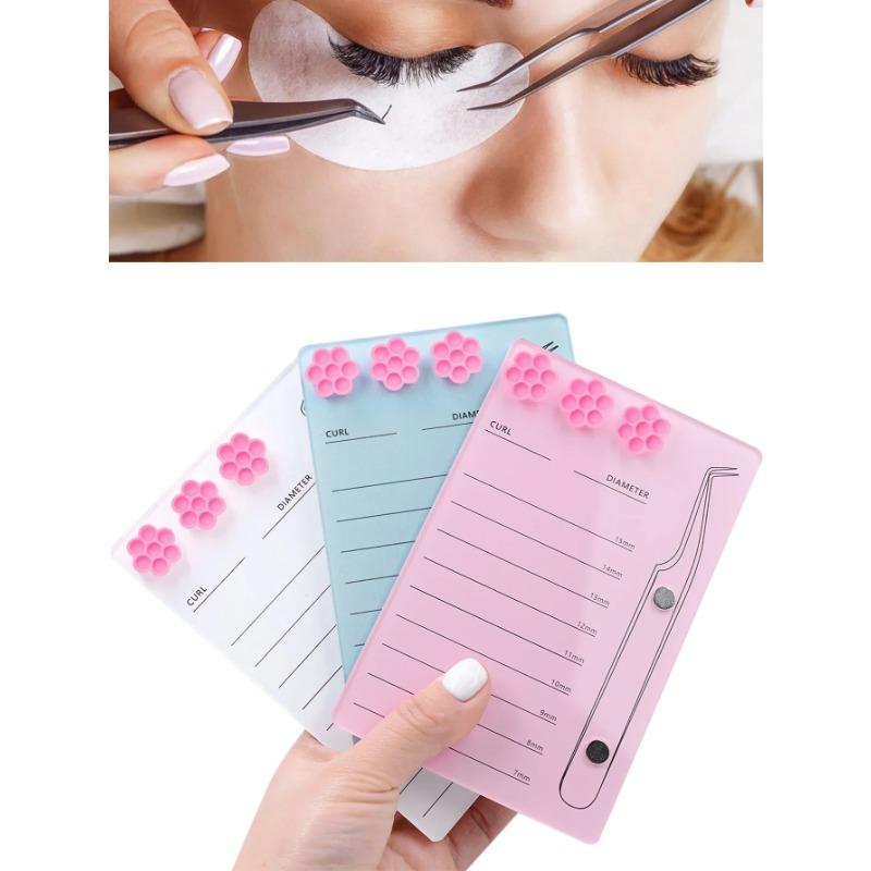 Eyelash Extension Scale Holder Magnetic Acrylic Lash Board with Glue Pallet Cup False Eyelashes Pad Lash Makeup Tools Wholesale