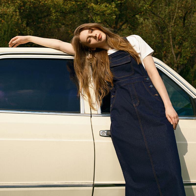 Navigare Women's Casual Denim Jumper Dress