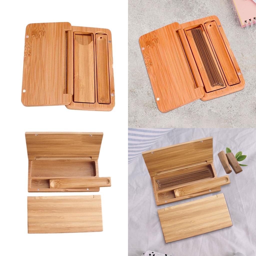 Wooden Incense Sticks Holder Incense Stick Burner Crafts Incense Storage Case for Furnishings Living Room Temple Table Yoga