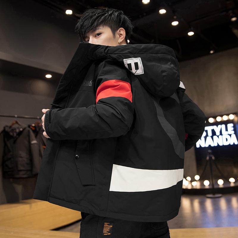 

Winter Down Jacket Handsome Men s Hooded Work Clothes Short Jacket Thickened XXXL